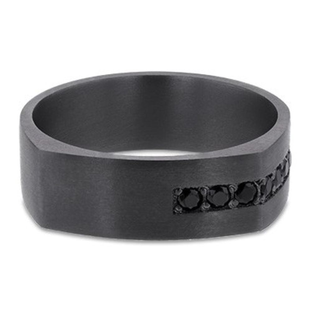 Dora Wedding Rings Tantalum Black Diamond Wedding Ring