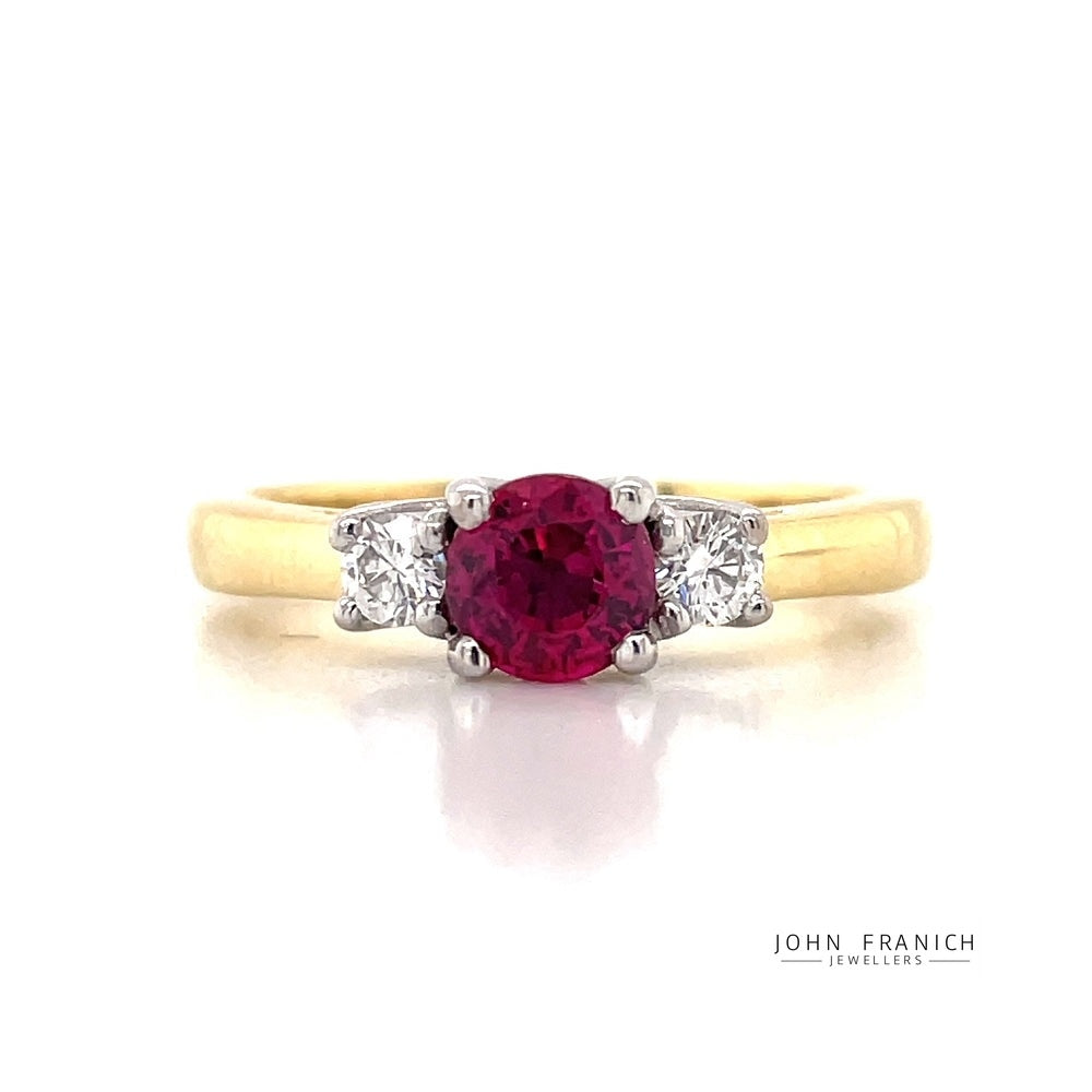 'Odem' 18k B/Tne Ruby & Diamonds Ring