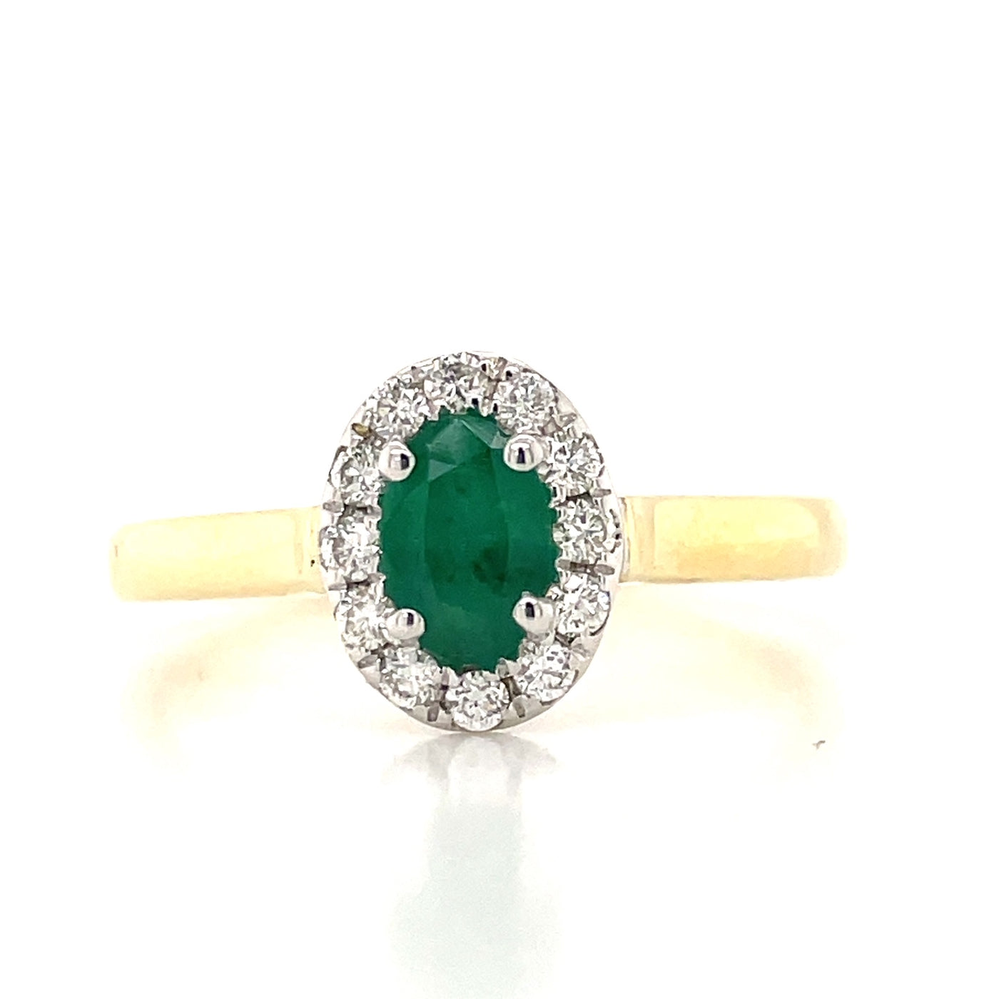 9K Bi/Tne Emerald & Diamond Ring
