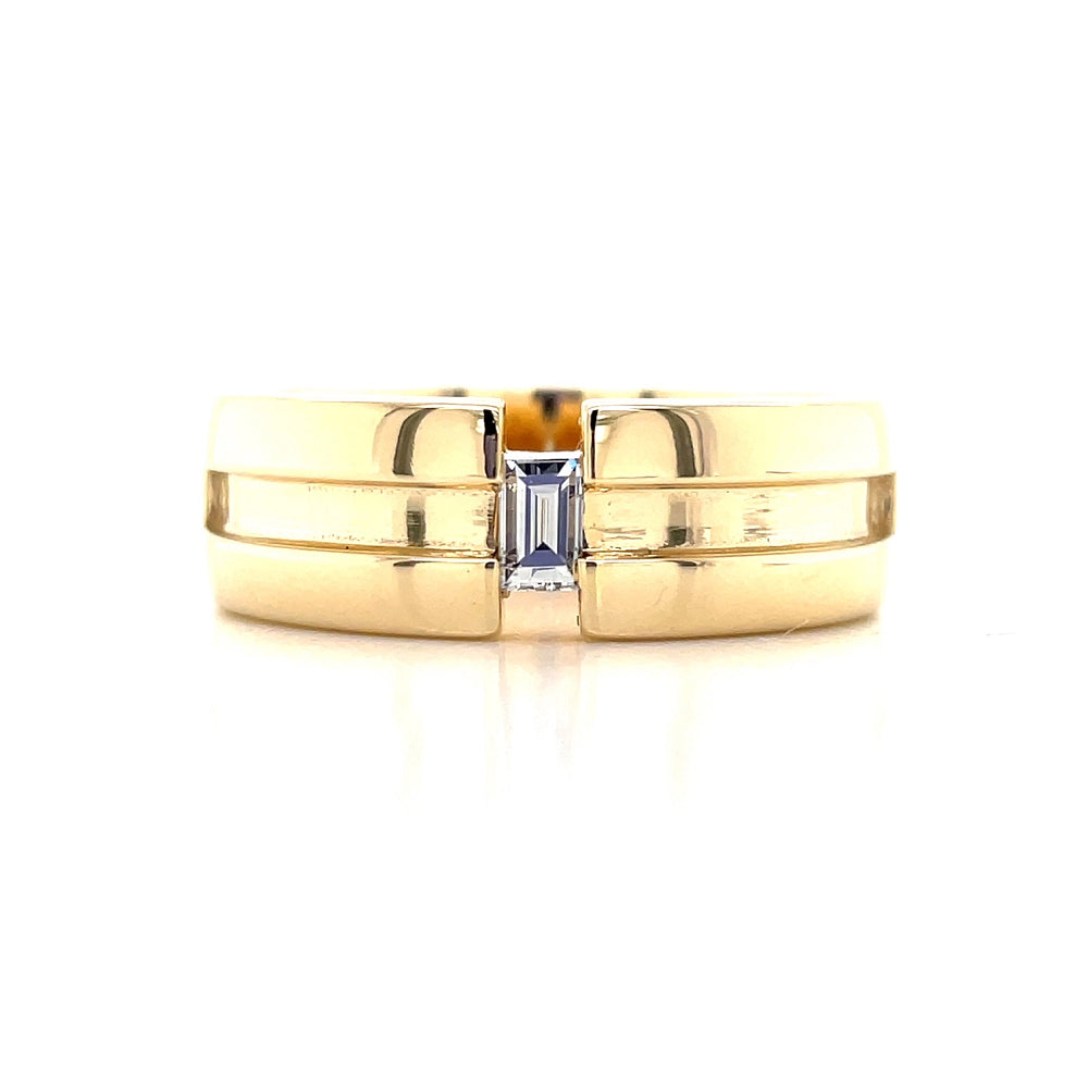 9k Yellow Gold Baguette Diamond Band Ring