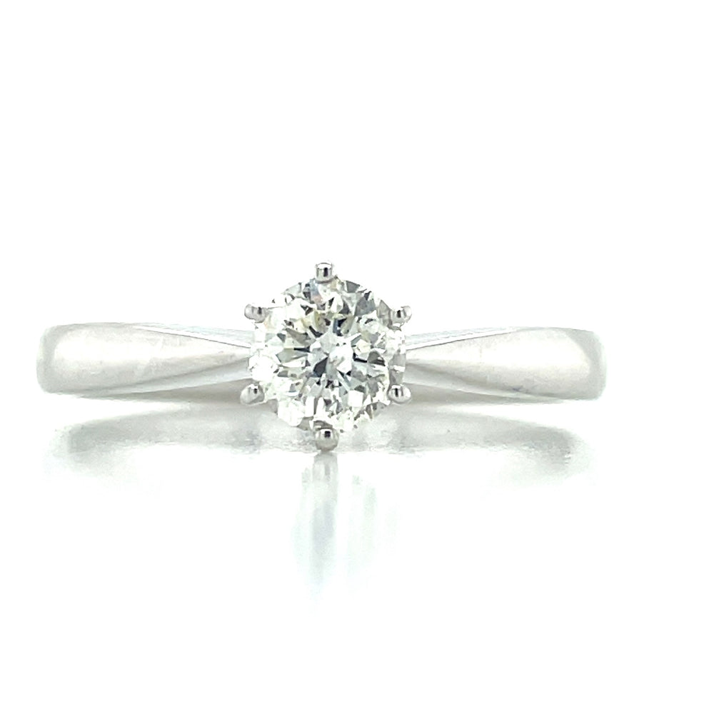 18k White Gold 0.51ct Solitaire Diamond Ring