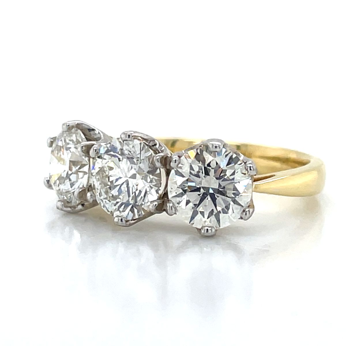 18k B/Tn 3.04ct Diamonds 3st Ring