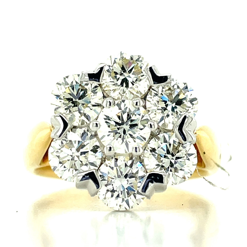 18k B/Tn 3.04ct Diamonds 7st Cluster Ring john-franich-jewellers-nz