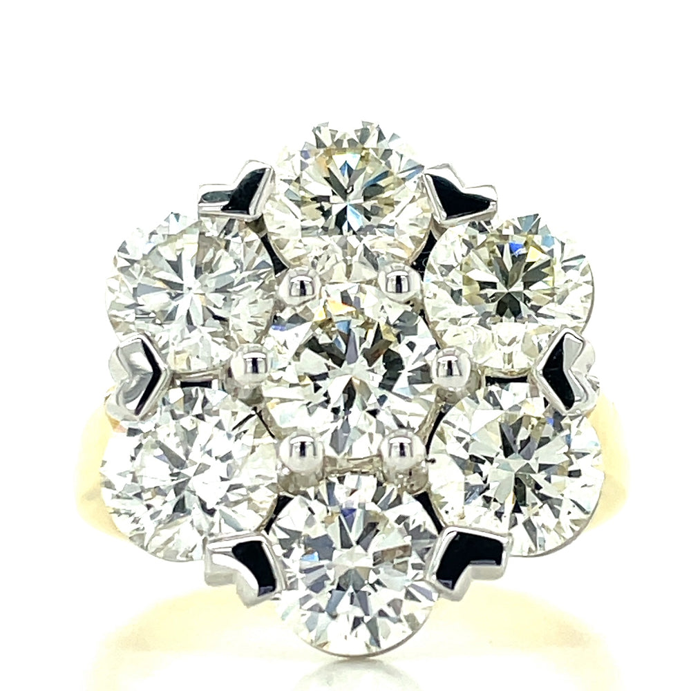 18k B/Tn 5ct Diamonds Cluster Ring
