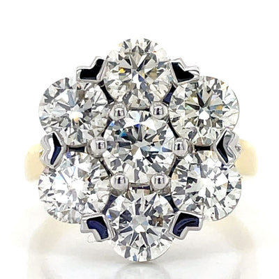 18k B/Tn 5ct Diamonds Cluster Ring