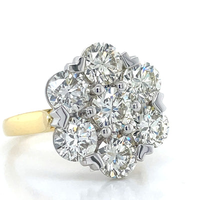 18k B/Tn 5ct Diamonds Cluster Ring