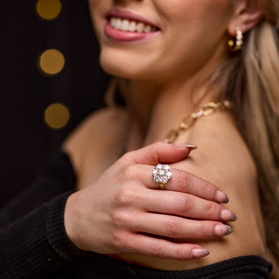 18k B/Tn 5ct Diamonds Cluster Ring