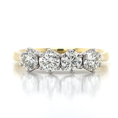 18k B/Tn 4=1.00ct Diamonds Ring