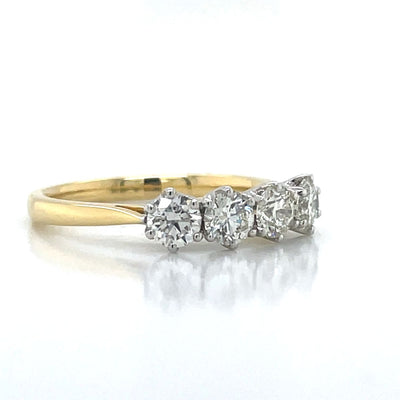 18k B/Tn 4=1.00ct Diamonds Ring