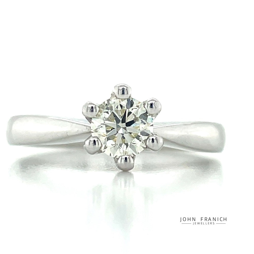 18k White Gold 0.55ct Solitaire Diamond Ring