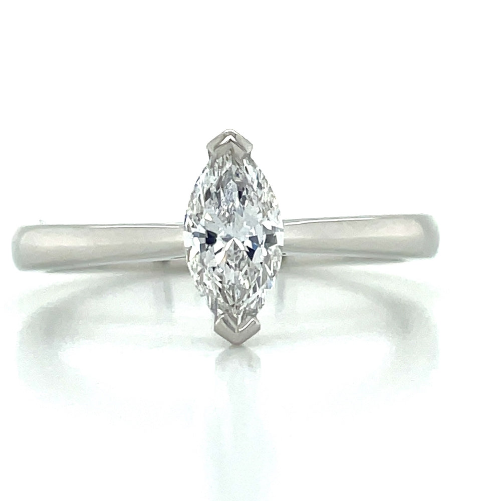 'Marquan' Platinum Marquise Diamond Ring john-franich-jewellers-nz