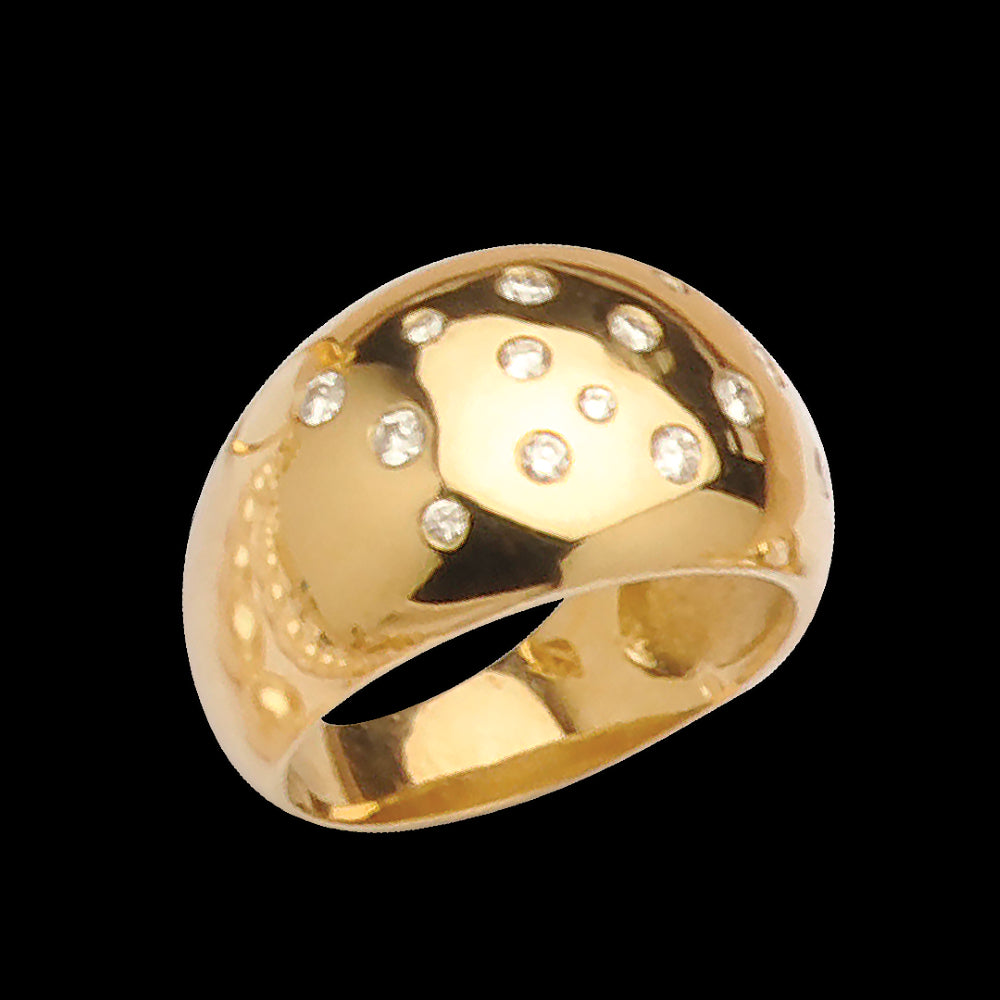 9K Yellow Gold Dome 0.30ct Diamond Ring