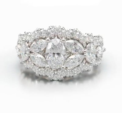 Platinum 1.70ct Diamonds Cluster Ring