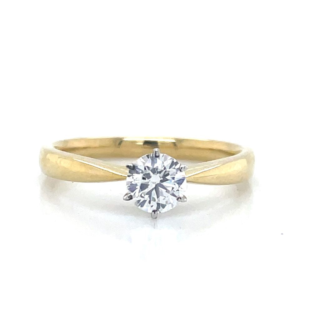 9K Bi/Tne 0.53ct Lab Grown Solitaire Diamond Ring