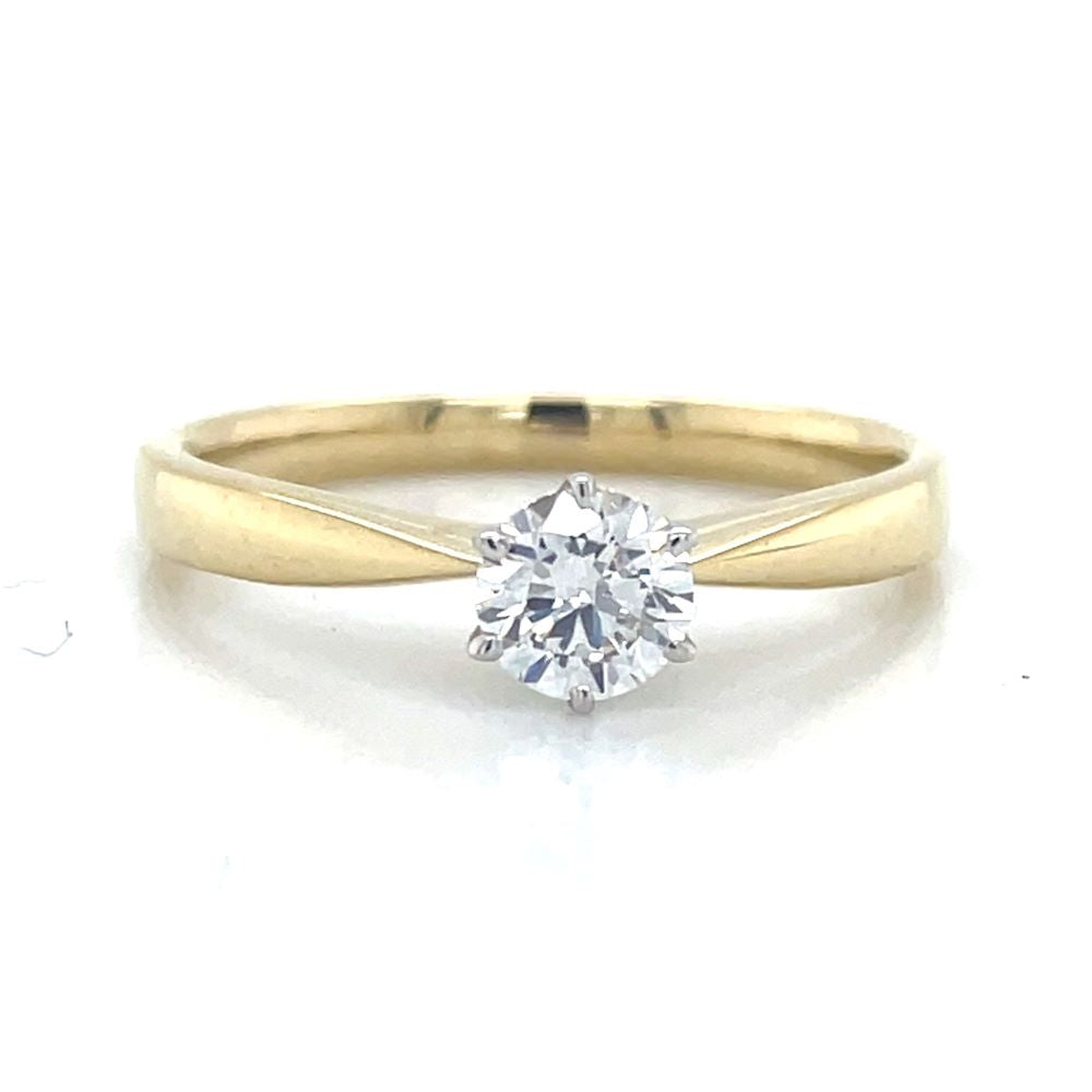 9K Bi/Tne 0.43ct Lab Grown Solitaire Diamond Ring