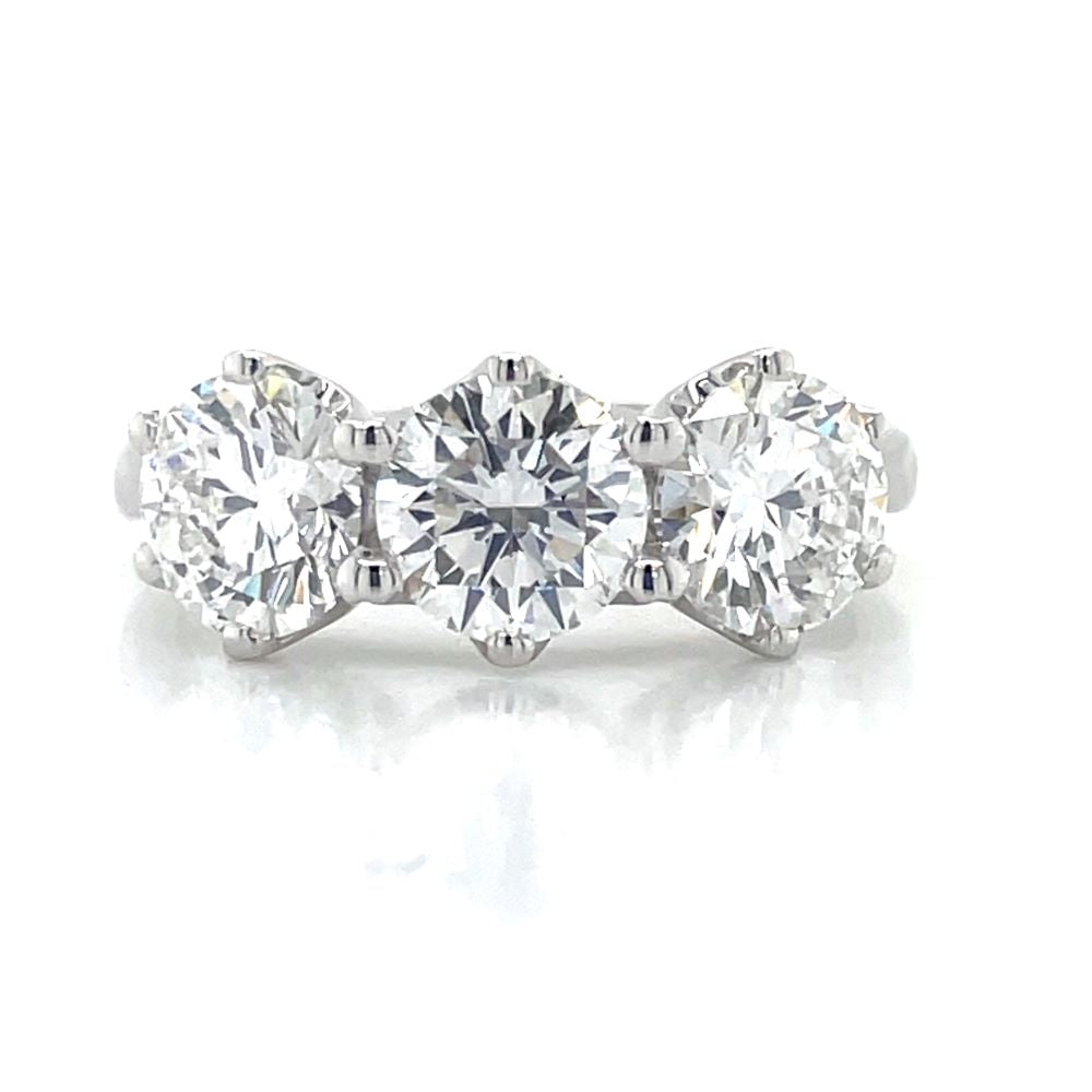 9K White Gold 3=3.02ct Lab Grown Diamond Ring