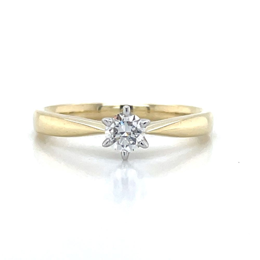 9K Bi/Tne 0.26ct Lab Grown Solitaire Diamond Ring