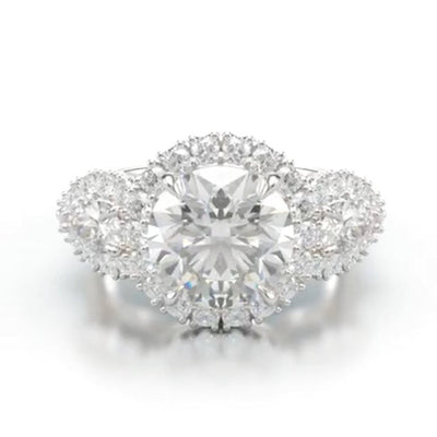 Platinum 1.61ct Diamonds Cluster Ring