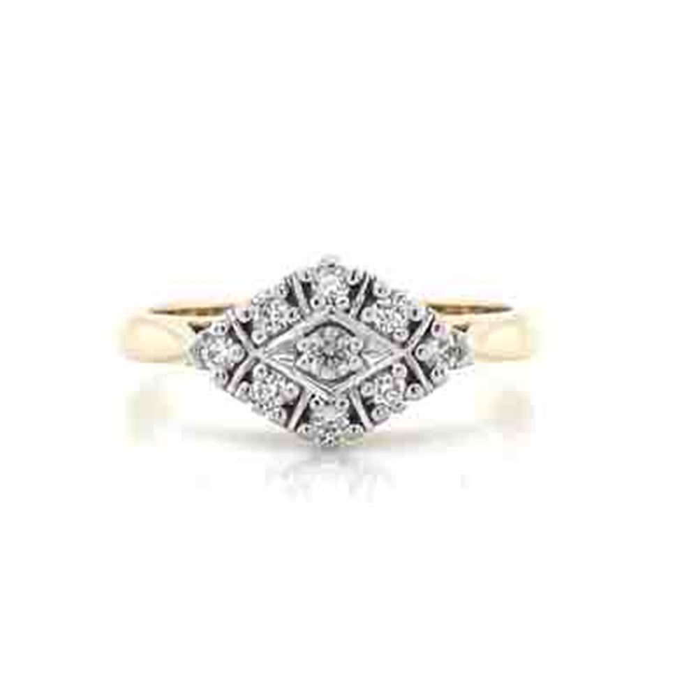 9k Yellow Gold Diamonds Ring