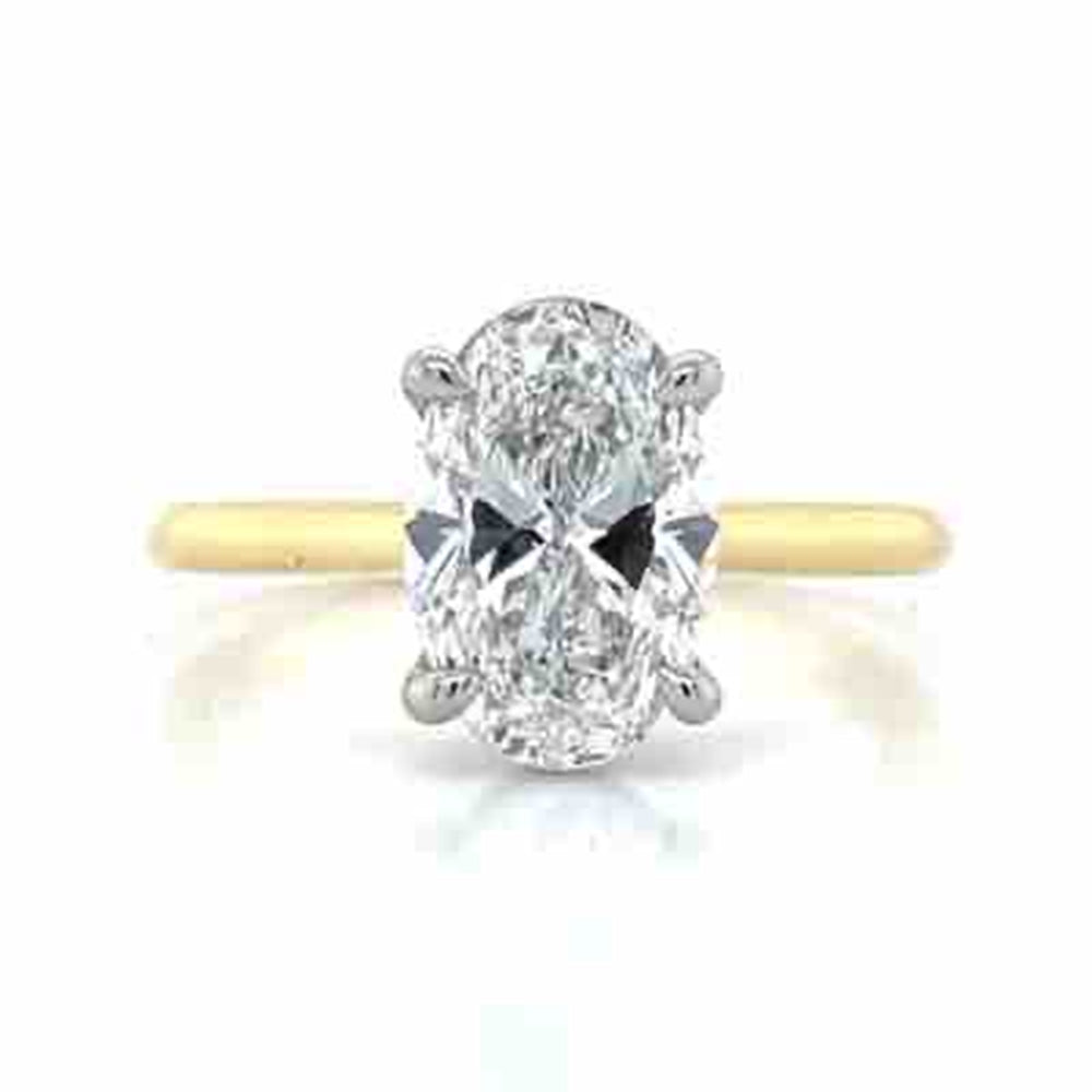 'Jeunesse' 18k Gold/Platinum 2.01ct D VS1 Lab Grown Oval Solitaire Diamond Ring