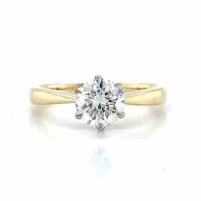 9K B/Tn 1ct Lab Grown Solitaire Diamond Ring