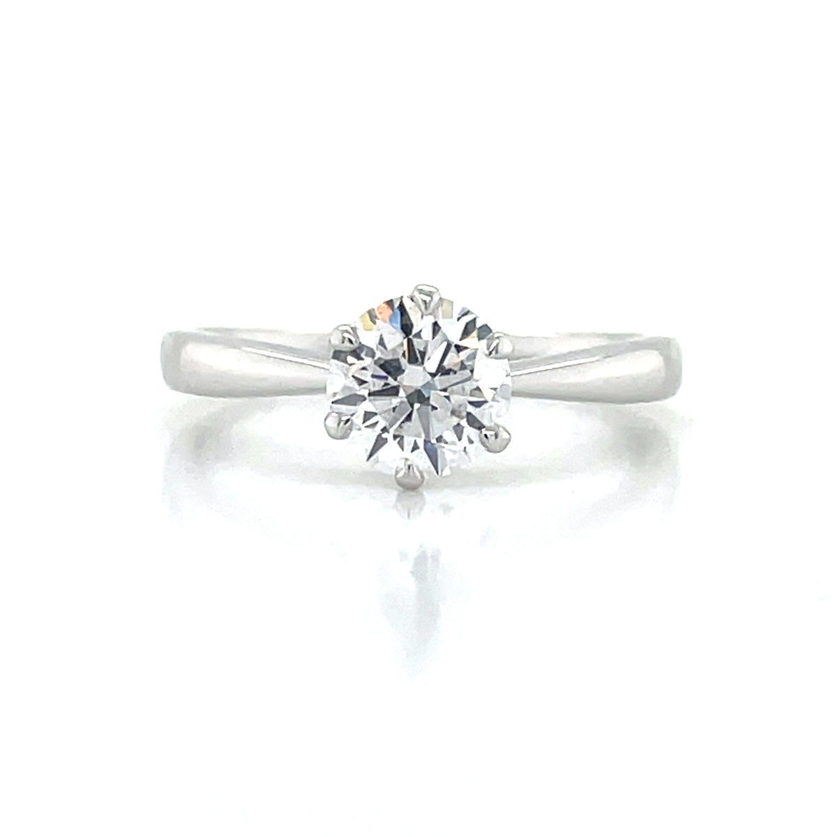 9K White Gold 1ct Lab Grown Solitaire Diamond Ring