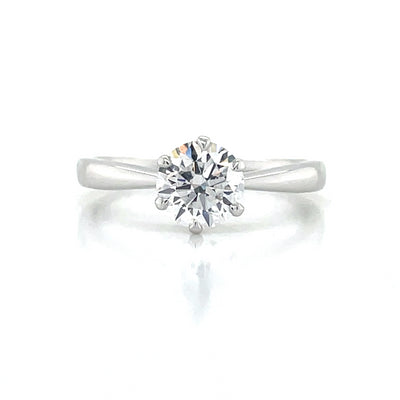 9K White Gold 1ct Lab Grown Solitaire Diamond Ring