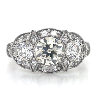 'Cecilia' Platinum Cluster Ring TDW=2.42ct Diamonds
