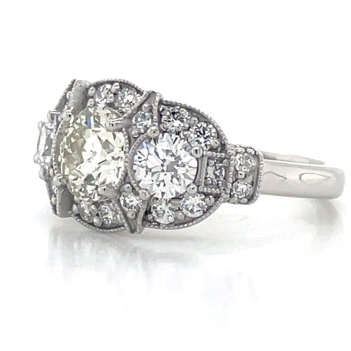 'Cecilia' Platinum Cluster Ring TDW=2.42ct Diamonds