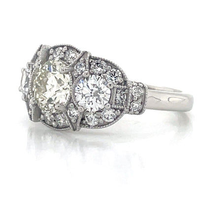 'Cecilia' Platinum Cluster Ring TDW=2.42ct Diamonds