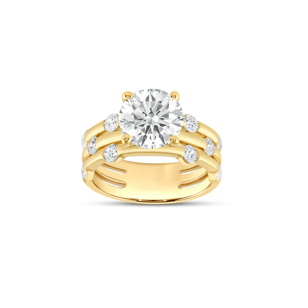 9k Yellow Gol 3.80ct Lab Grown Diamonds Ring