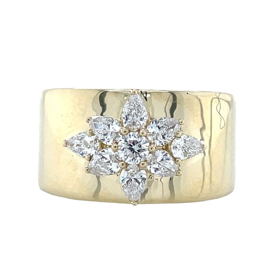 9k Yellow Gold Lab Grown Diamonds Band Ring