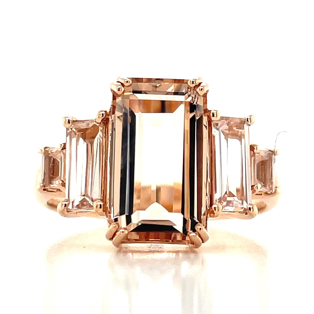 9k Rose Gold Morganites Ring john-franich-jewellers-nz