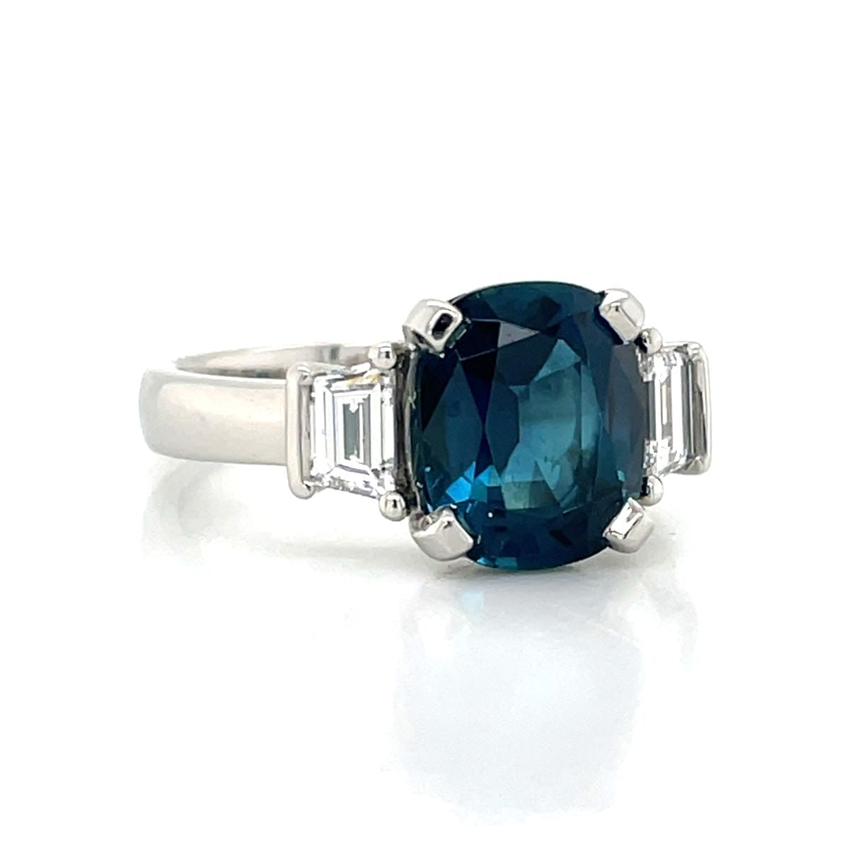 'Ahava'Platinum 3.36ct Indicolite Tourmaline & Diamonds Ring