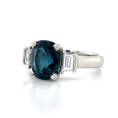 'Ahava'Platinum 3.36ct Indicolite Tourmaline & Diamonds Ring