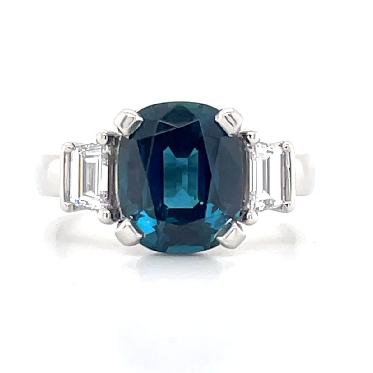 'Ahava'Platinum 3.36ct Indicolite Tourmaline & Diamonds Ring