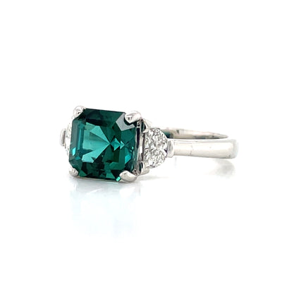 'Viridis' Platinum 2.38ct GreenTourmaline & Diamonds Ring