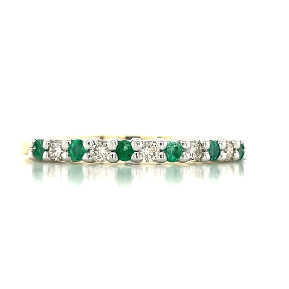 9k Gold Emeralds & Diamonds Ring