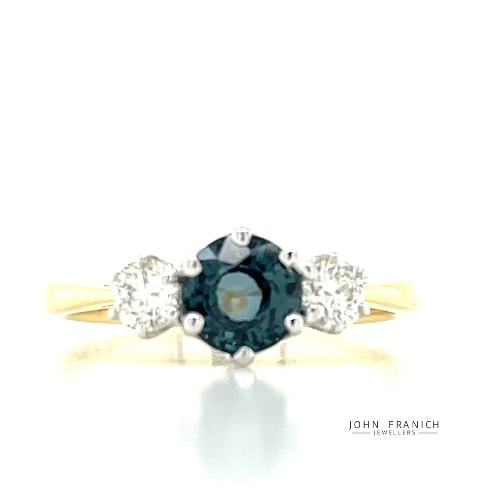 18k B/Tn 1.13ct Sapphire & Diamonds Ring
