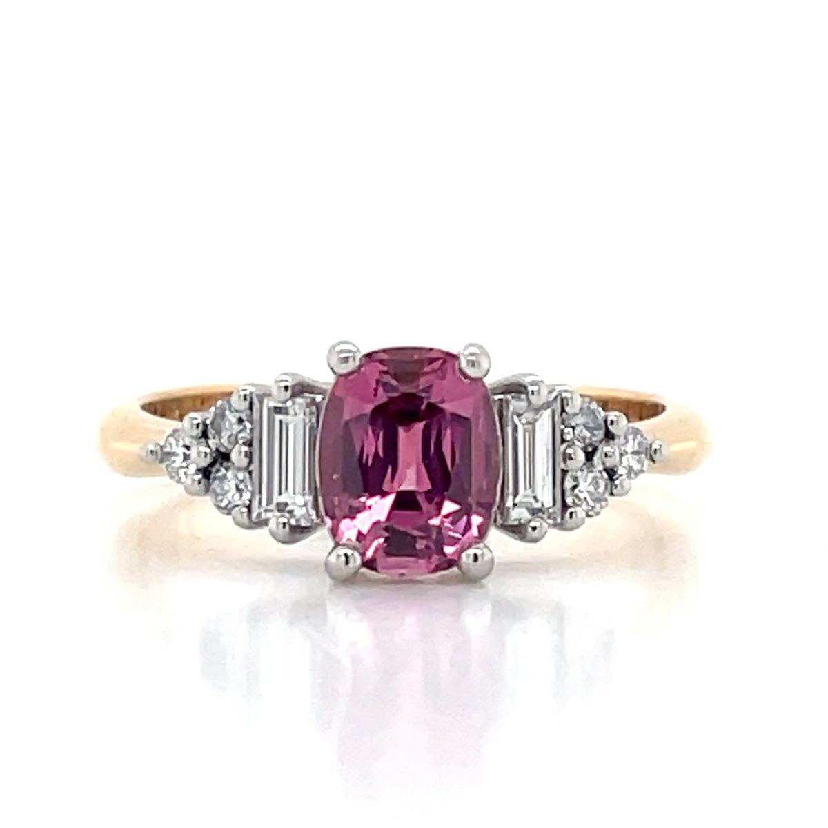 'Grier' 18k Rose Gold & Platinum 1.21ct Cushion Pink Spinel & Diamonds Ring