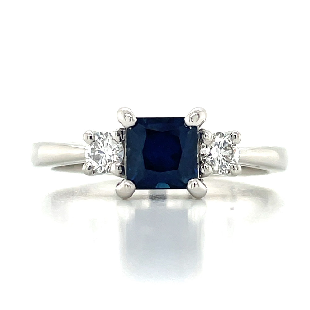 'Aria' Platinum Sapphire & Diamonds Ring john-franich-jewellers-nz