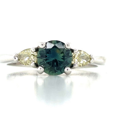 'Ava' Platinum Sapphire & Diamonds Ring