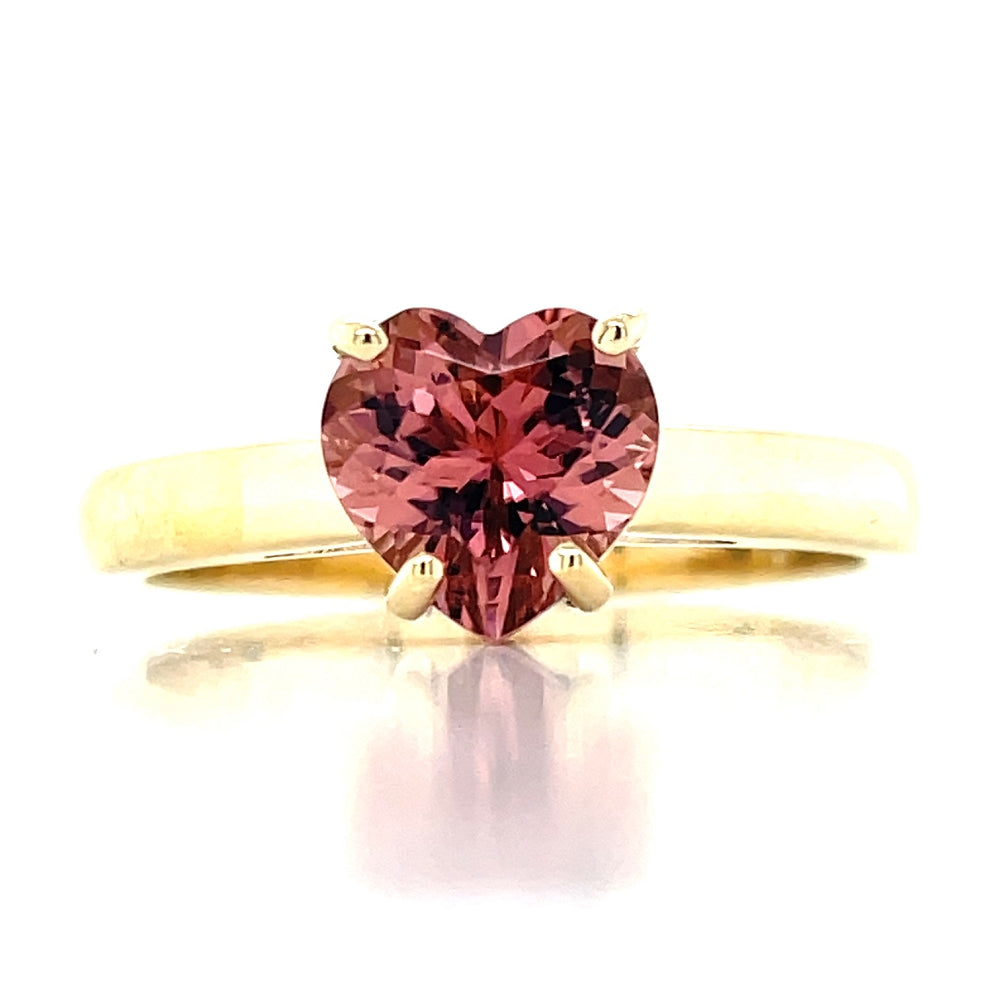 'Beau Minor' 9k Yellow Gold 1.42ct Pink Heart Tourmaline Ring