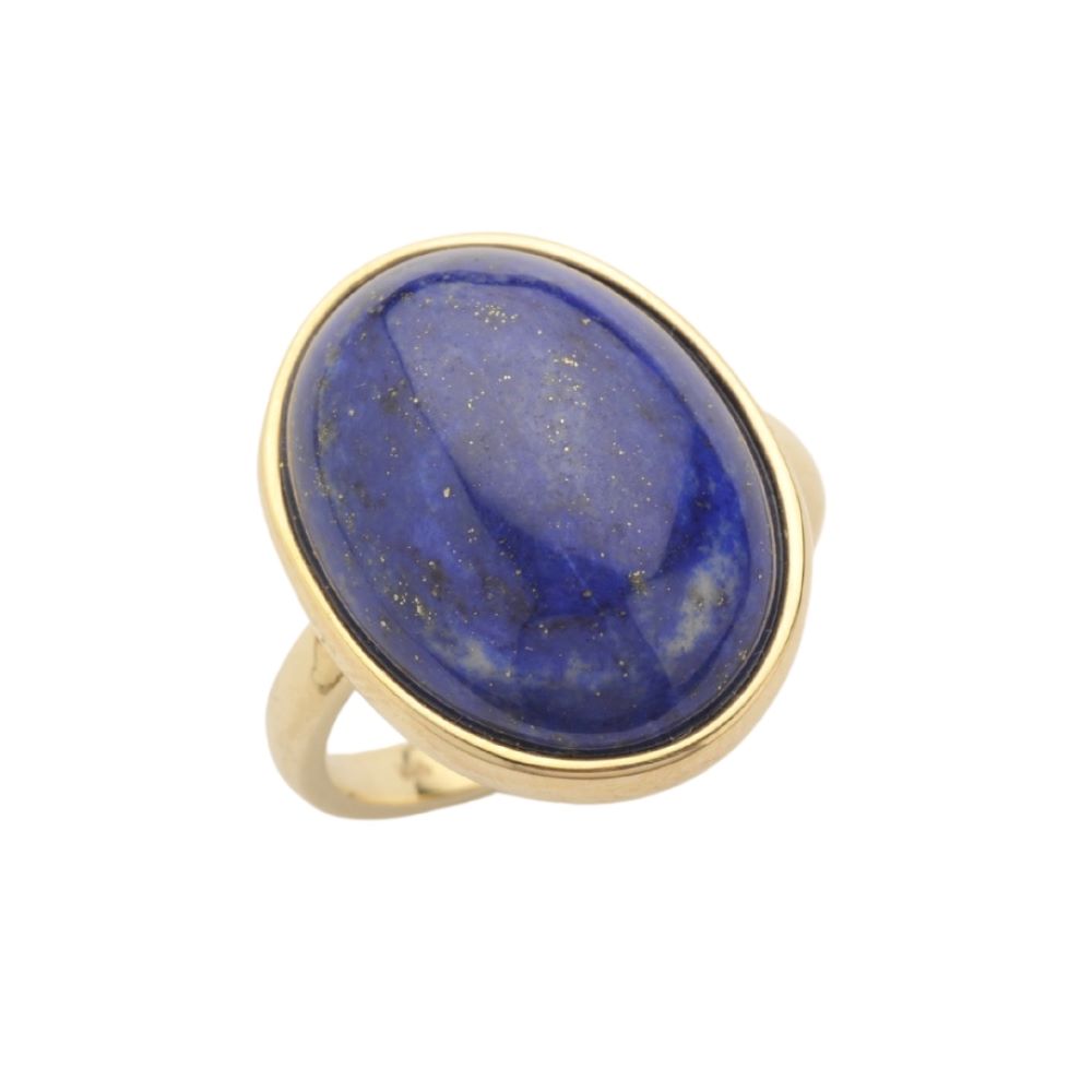 9K Yellow Gold Oval Lapis Lazuli Ring