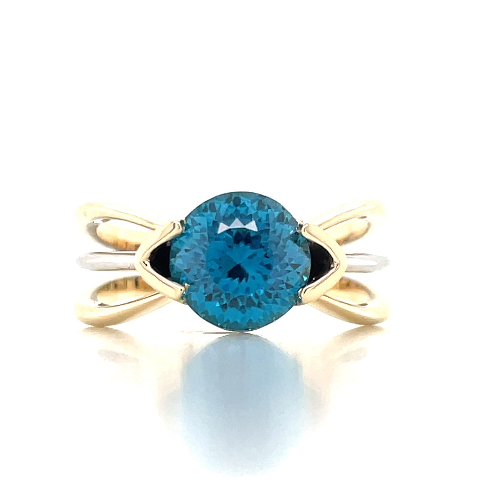 'Nyanza' 9k B/Tn 3.68ct Blue Zircon Ring