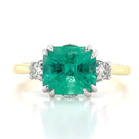 18k B/Tn Emerald & Diamonds Ring