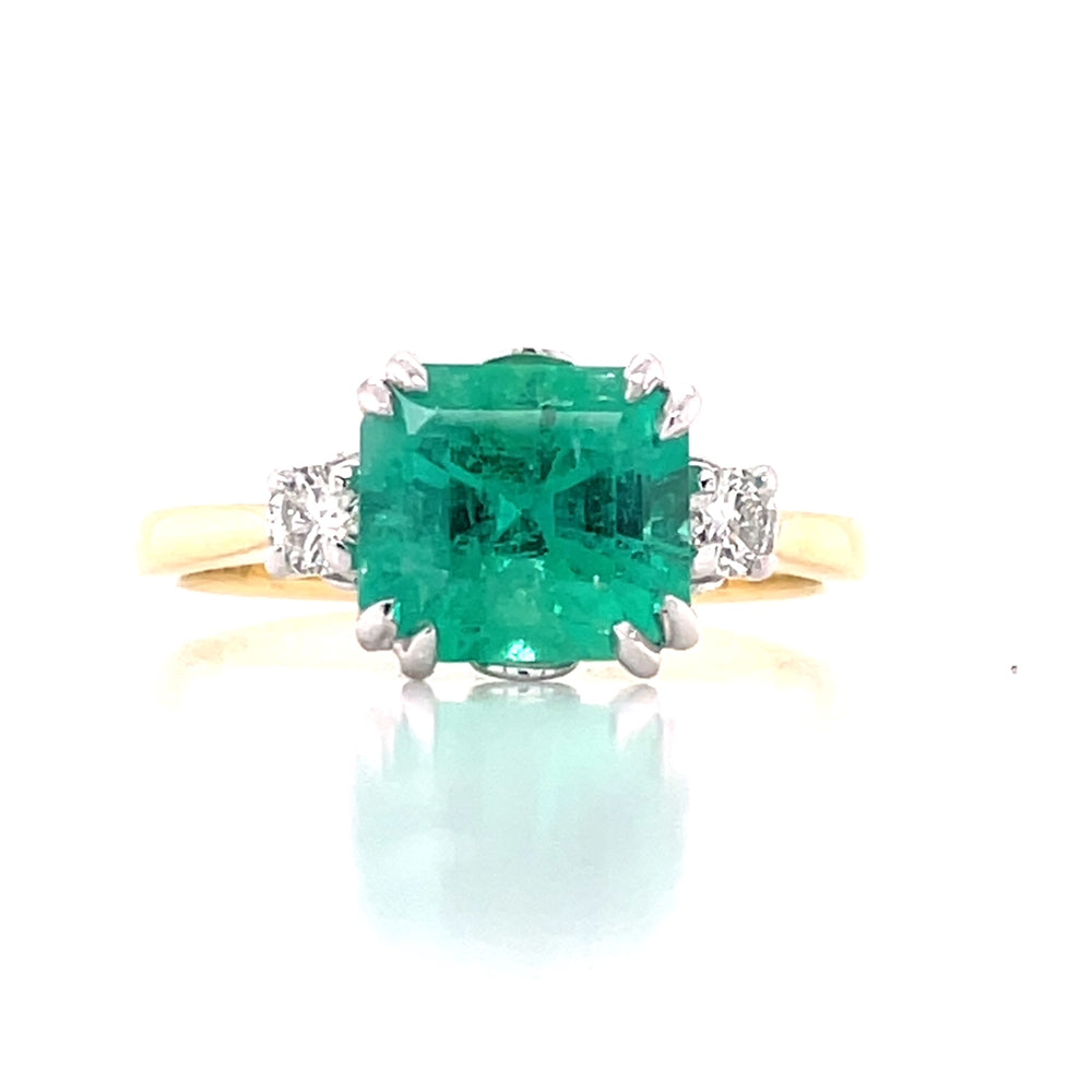 18k B/Tn Emerald & Diamonds Ring