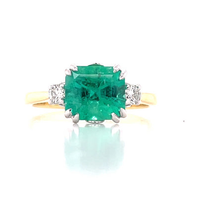 18k B/Tn Emerald & Diamonds Ring