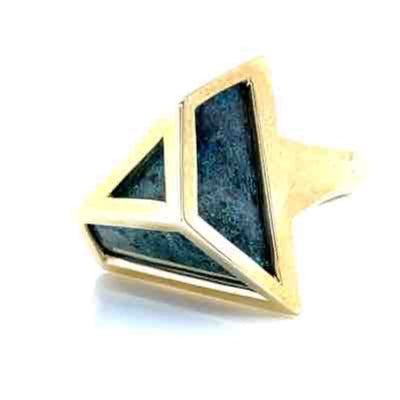 9K Yellow Gold 10.20ct Black Opal Ring