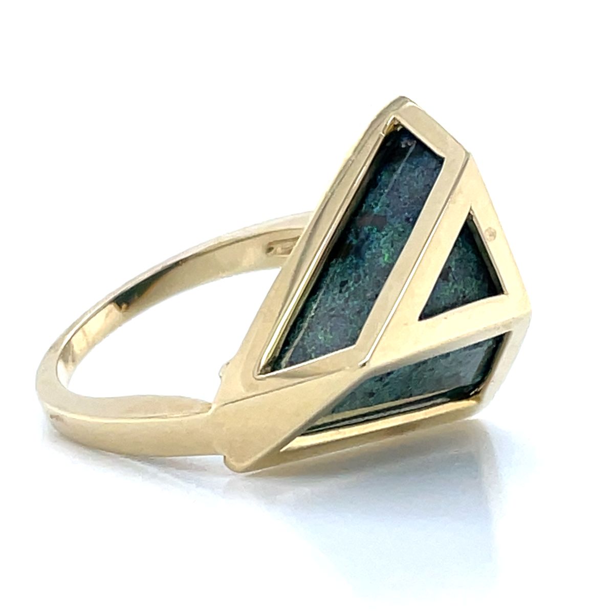 9K Yellow Gold 10.20ct Black Opal Ring